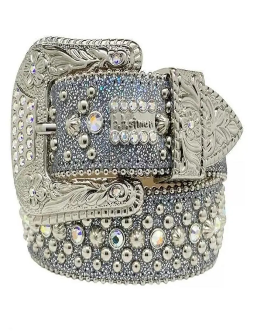 Cintura di alta moda Simon Belts per uomo Donna Cintura con diamanti lucenti Nero su nero Blu bianco multicolore con strass scintillanti come regalo9474464