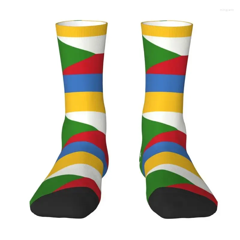 Calzini da uomo Flag Of The Comoros Crew Abito unisex Kawaii Primavera Estate Autunno Inverno