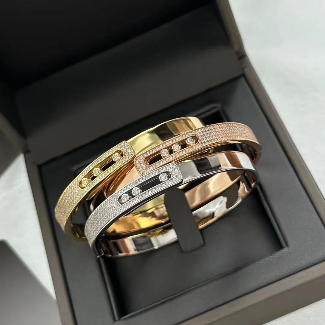 gold diamond Nimble wide Luxury bangles bracelets designer for women men jewelry high quality unisex Fashion Party Christmas Wedding gifts Birthday Lovers girl