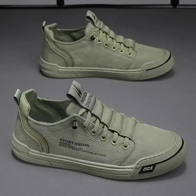 Dress Shoes Green Men Casual Ice Silk Canvas for Walking Outdoor Sneakers Male Breathable Footwear Tenis Hombres 231101