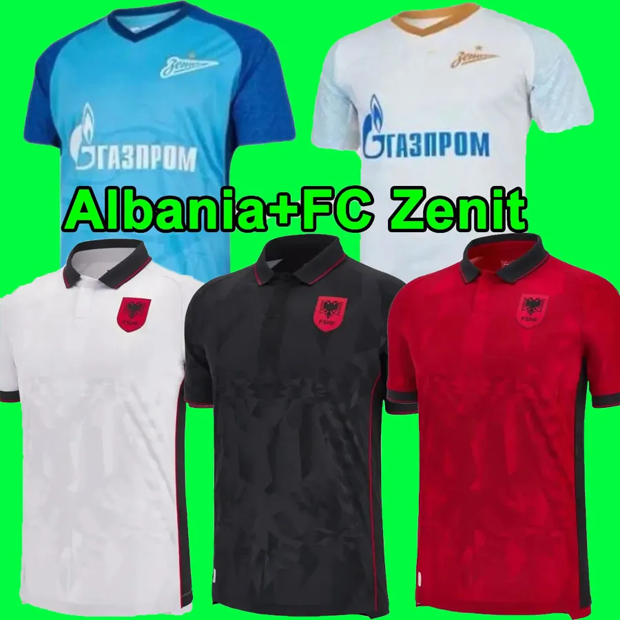 2023 2024 Albanie maillots de football équipe nationale 23 24 FC Zenit MALCOM BARRIOS Kristjan Asllani Marash Kumbula domicile troisième maillots de football