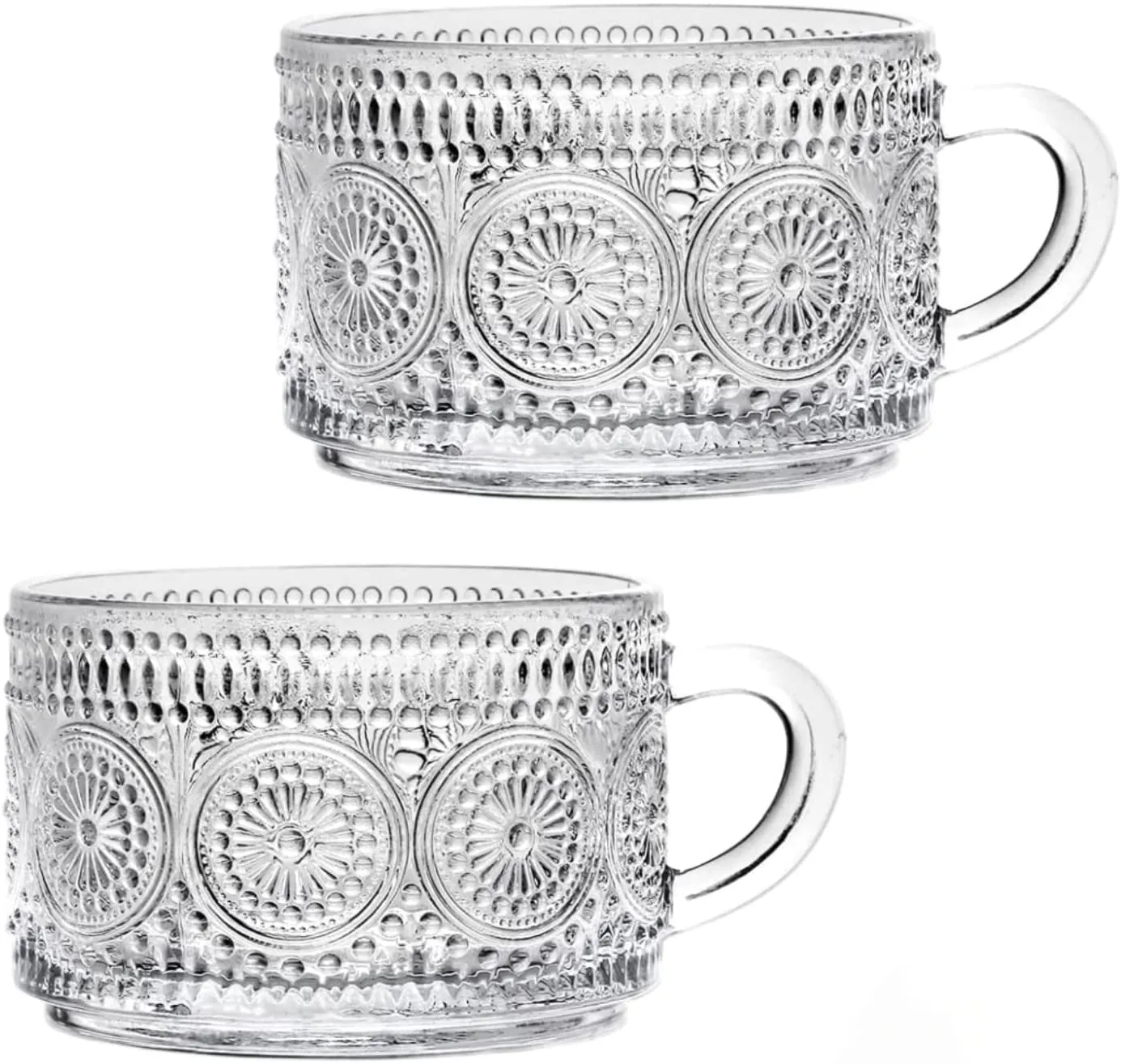 Padrão em relevo copo de vidro conjunto de café delicado bebidas leite de chá caneca de grande capacidade para café da manhã utensils de bebida copos de utensílios