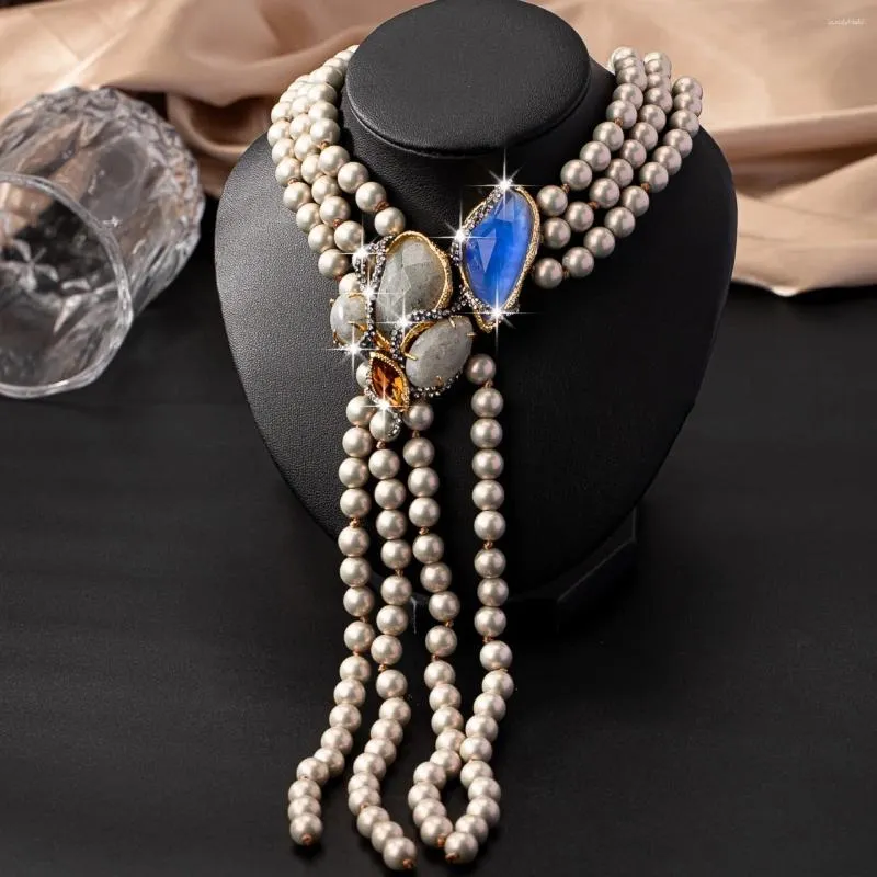 Anhänger Halsketten Halskette Mode Persönlichkeit Licht Luxus Retro Atmosphäre Zwei-Farbe Schmuck Collier Femme Grandes De Mujer Moda