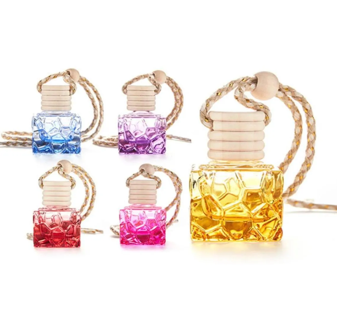 Car perfume bottle home diffusers pendant perfume ornament air freshener for essential oils fragrance empty glass bottles ZM8215627358853