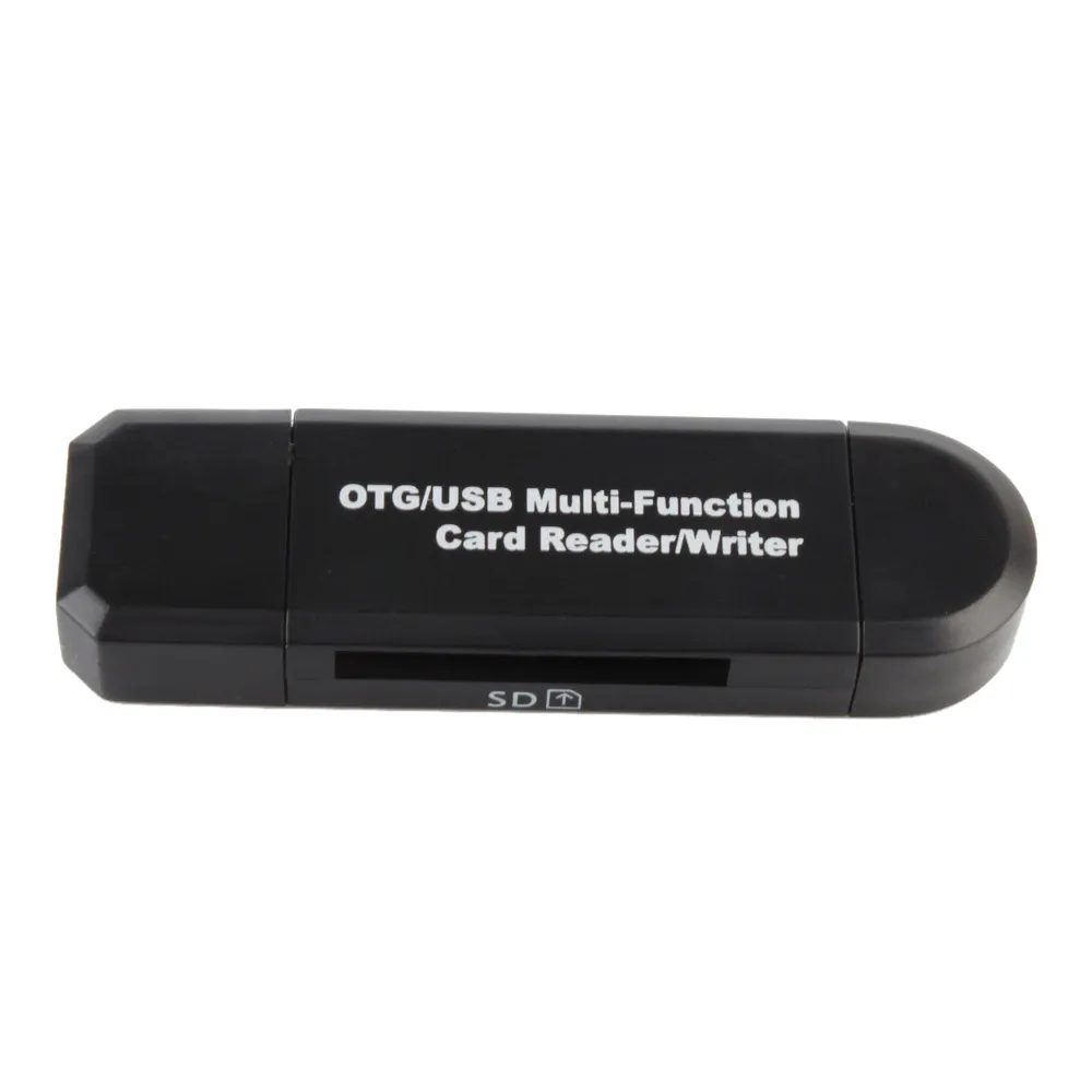 2 in 1 Memory Card Readers OTG/USB Multi-Function Card Reader/Writer For PC Smart Mobilephones with Bag or Box pacakge