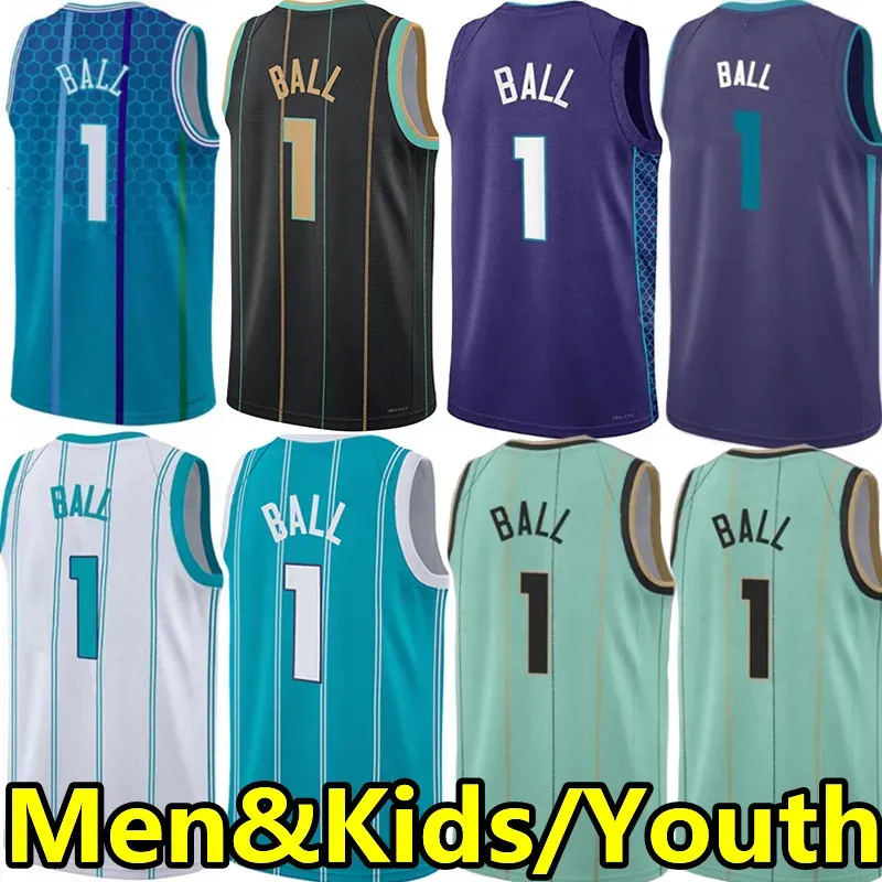 #1 Melo Lamelo Ball Basketball Jerseys Men Youth Kids City Jersey Wear Vest 75th Anniversary