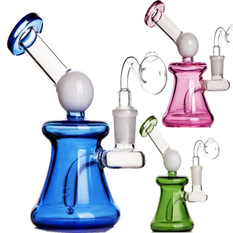 Due stili blu Recyler Dab Rig Bong in vetro per acqua 14,4 mm Banger Shisha Bong Heady Glass Bubbler Oil Rigs Baker Bong