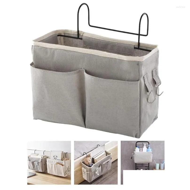 Scatole portaoggetti Contenitori Scatole portaoggetti Organizer da comodino Letto Borsa da scrivania Divano Tv Telecomando Appeso Caddy Porta divano Tasche Drop Deliv Dhee2