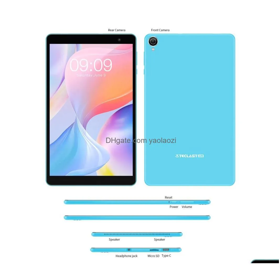 teclast p80t android 12 kids tablet 8 inch ips 4gb ram 64gb rom wi-fi 6 bt5.0 type-c a133 quad core childrens tablets 310g