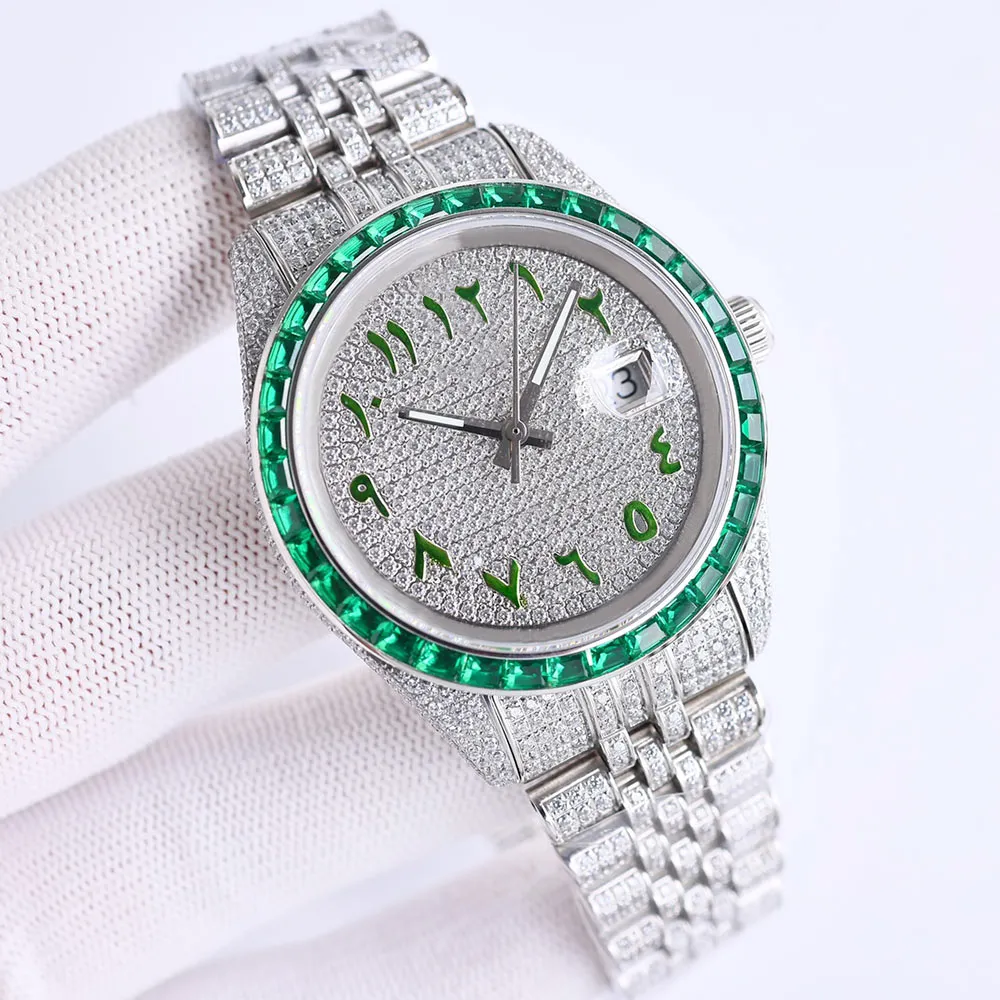 Diamond Watch Automatic Mechanical Sapphire Wristwatch 41mm Steel Bracelet Luxury Montre for Men and Women