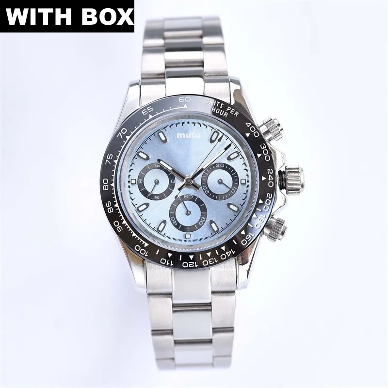 3A Designer Watch Premium Męskie Uzwojenie 41 mm obudowa zegarek Czarna ceramiczna ramka Biała bransoletka Disc Foldover Zapięcie wodoodporne Super Luminous Sapphire Watches