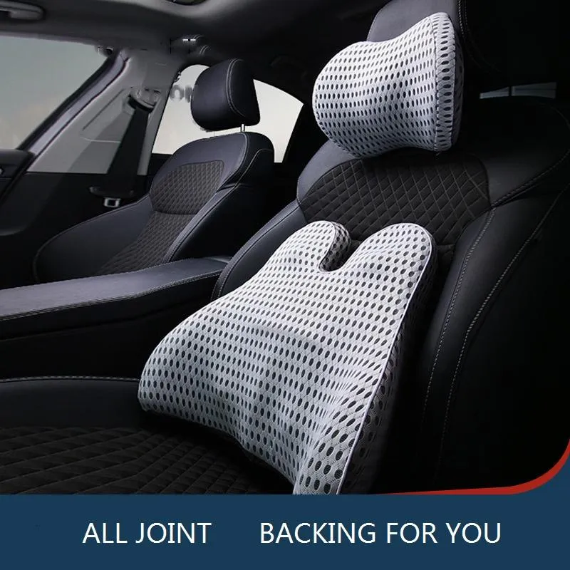 Seat Cushions 3D Mesh Lumbar Support Backrest Cushion Office Memory Foam Car Interior Decoration Massage Back Pillow