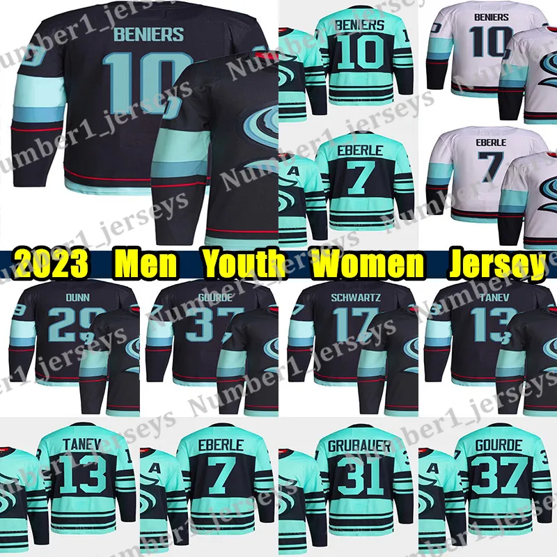 #10 Matty Beniers Ters Retro Hokey Forması #7 Eberle #31 Philipp Grubauer Yanni Gourde Jaden Schwartz Jared McCann Adam Larsson Kailer Yamamoto Vince Dunn Forslar