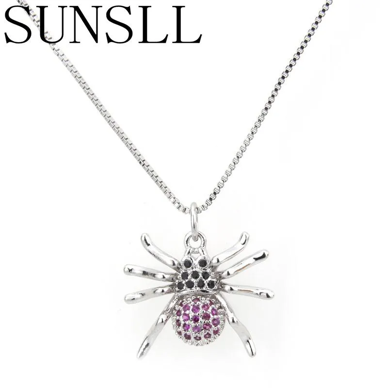 Pendant Necklaces SUNSLL 4color Copper Necklace White Cubic Zirconia Cute Insect Animal For Women / Children Fashion Jewelry Gift