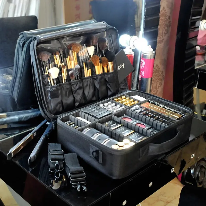 Cosmetische tassen hoesjes Hoge kwaliteit make-up tas Professionele make-up case organizer Bolso Mujer Grote opslagcapaciteit 231101
