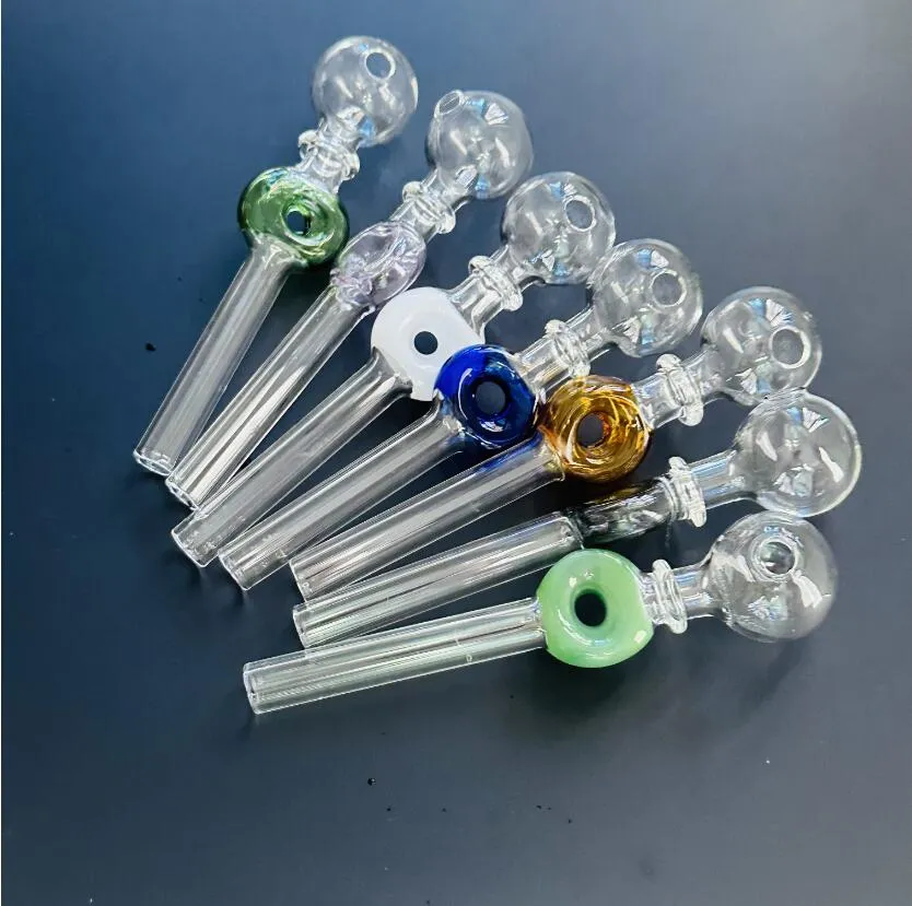 Brûleurs à mazout en verre Pipes à main en verre épais Pyrex avec tube en verre DecorLength en spirale Dab Rig