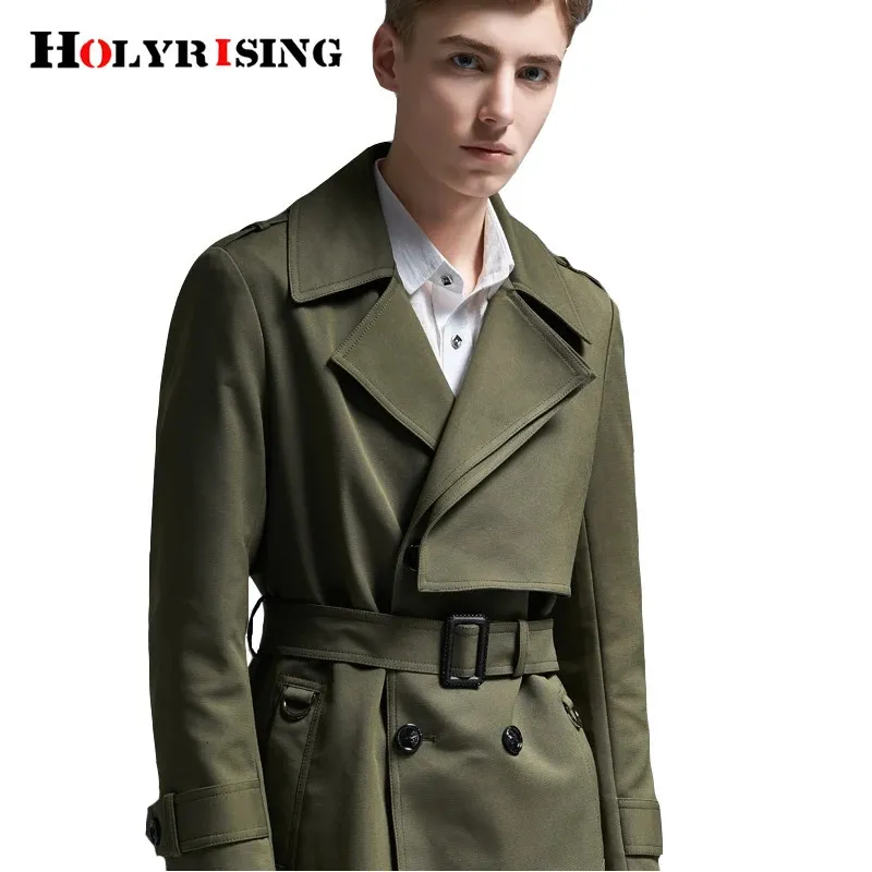 Mens Double Breasted Wool Dannimac Trench Coat Holyrising S 6XL