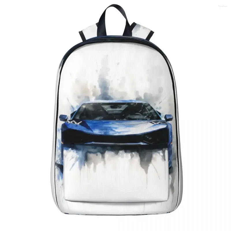 Noble Sports Car Mens Ink Drawing Hyper Artistic Pattern Backpacks