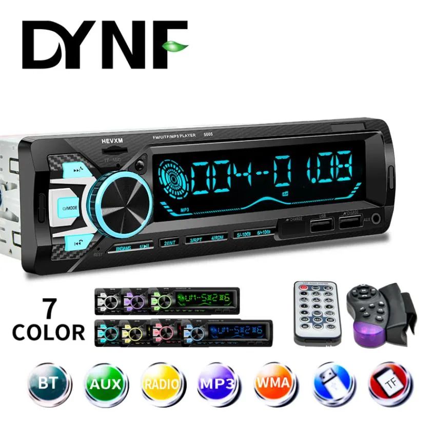 Car Audio 1Din Bluetooth Car Stereo FM Subwoofer Hands Calling AUX USB Colorful Autoradio6359606