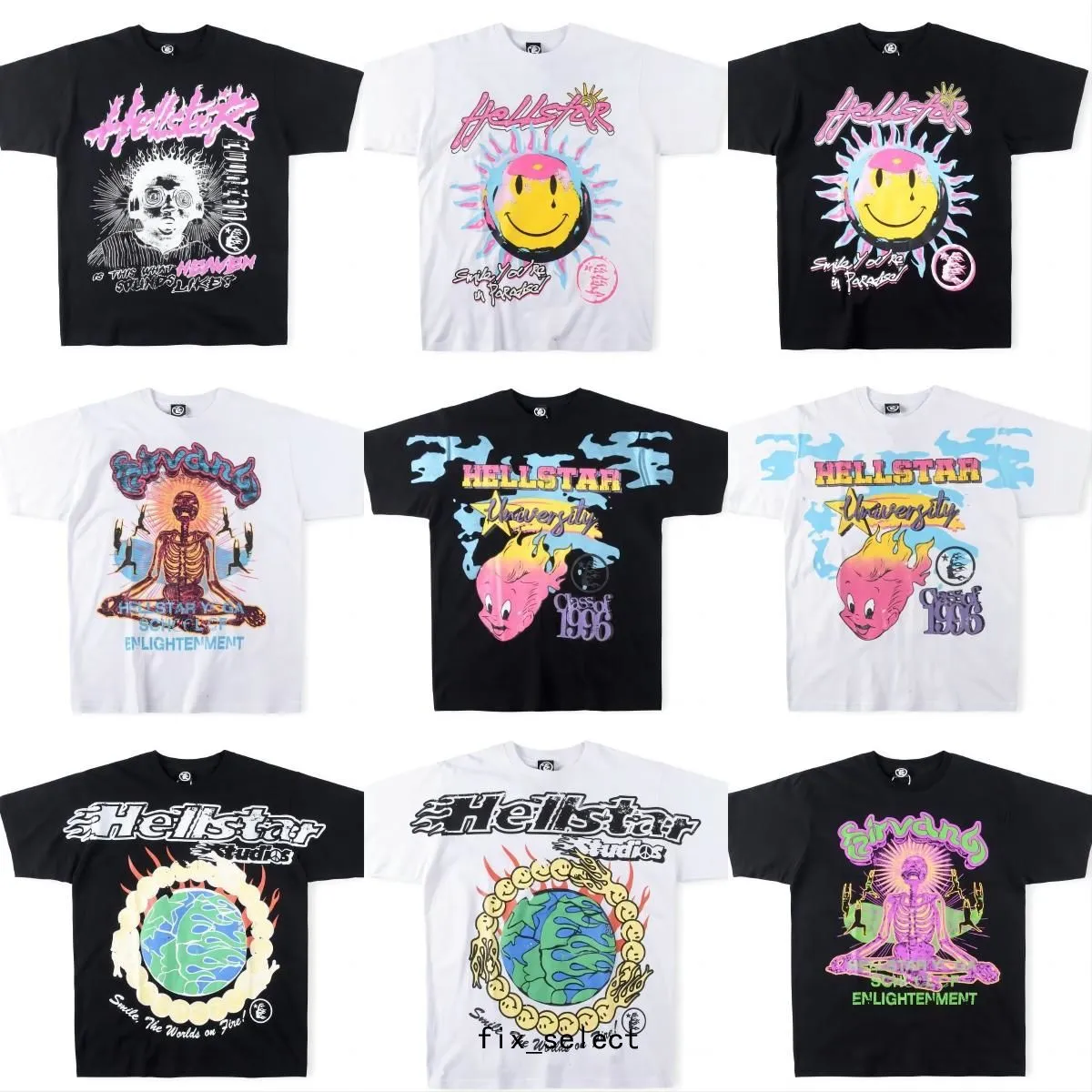 Hellstar Shirt Studios Earth Print Trendy Hip-Hop Kurzarm Mann Frauen T-Shirt Unisex Baumwolle Tops Männer Vintage T-Shirts Sommer Lose T-Shirt