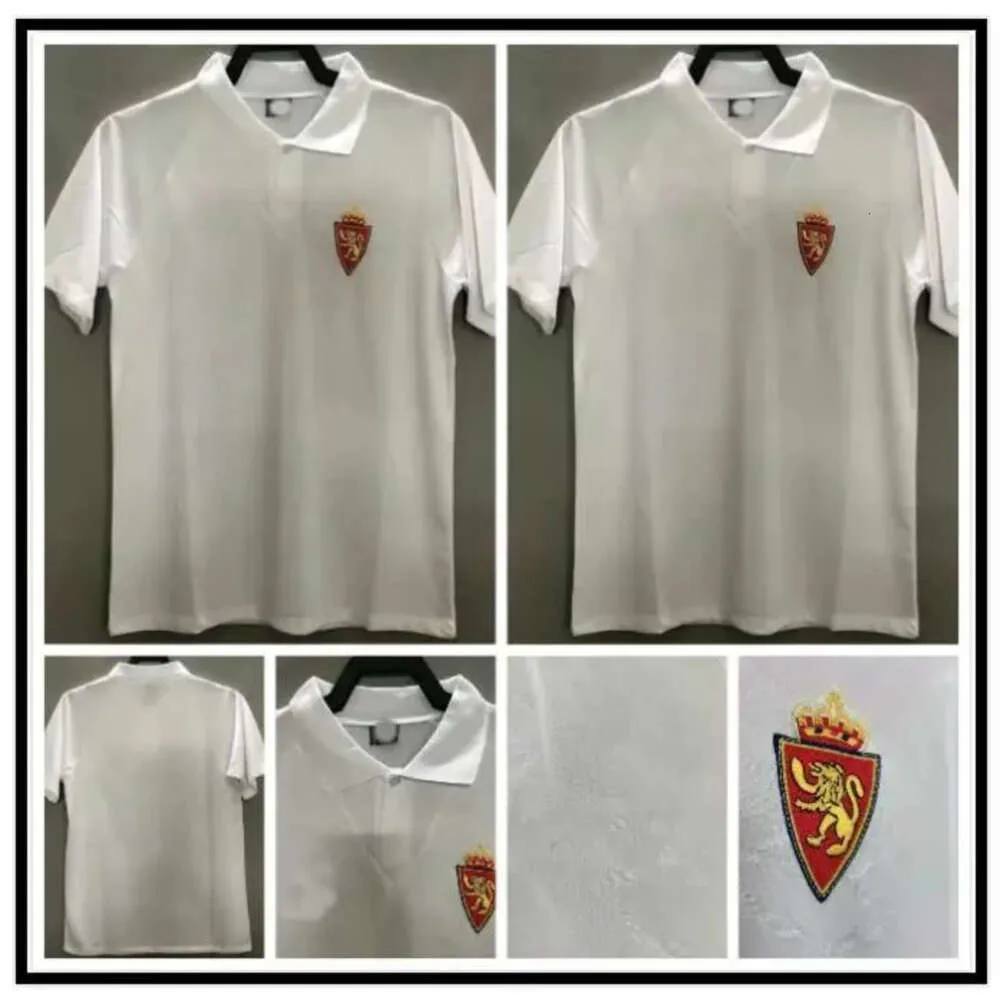 Qqq8 1994 1995 Versão Retro Zaragoza Camisa de Futebol 94 95 Poyet Pardeza Nayim Higuera Camisa de Futebol Clássico Vintage