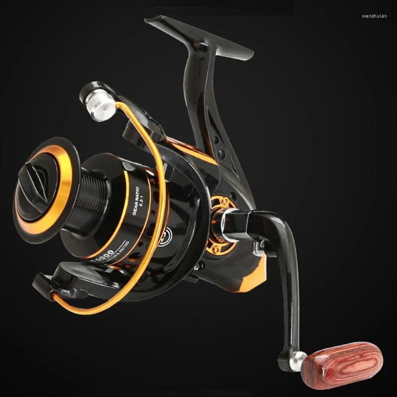 Bobine de pêche poignée de main en bois 13BB moulinet professionnel en métal gauche/droite roues Baitcasting moulinets