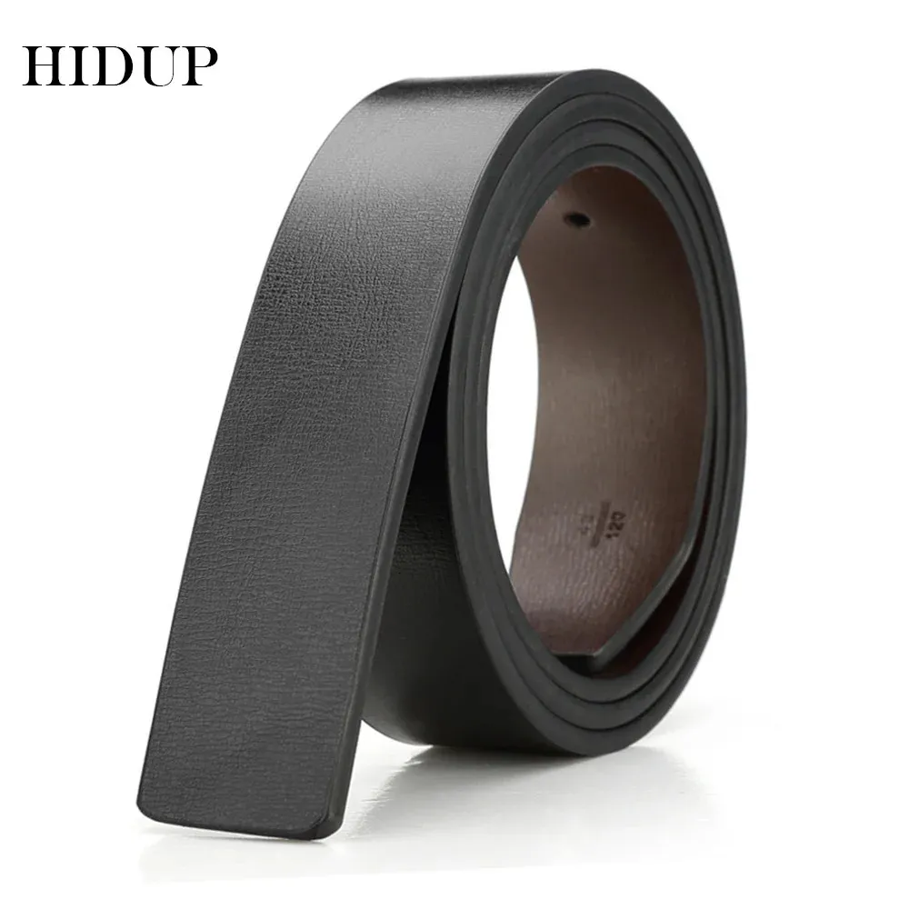 Belts HIDUP Men's Good Level Quality Genuine Leather Belt Pin Slide Style Soft Strap Only 33cm Wide Without Buckles LUWJ16 231101