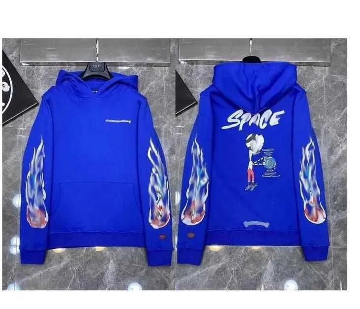 Blue Chrome Hearts Space Hoodie Designer Heart Hoodie Mens Womens