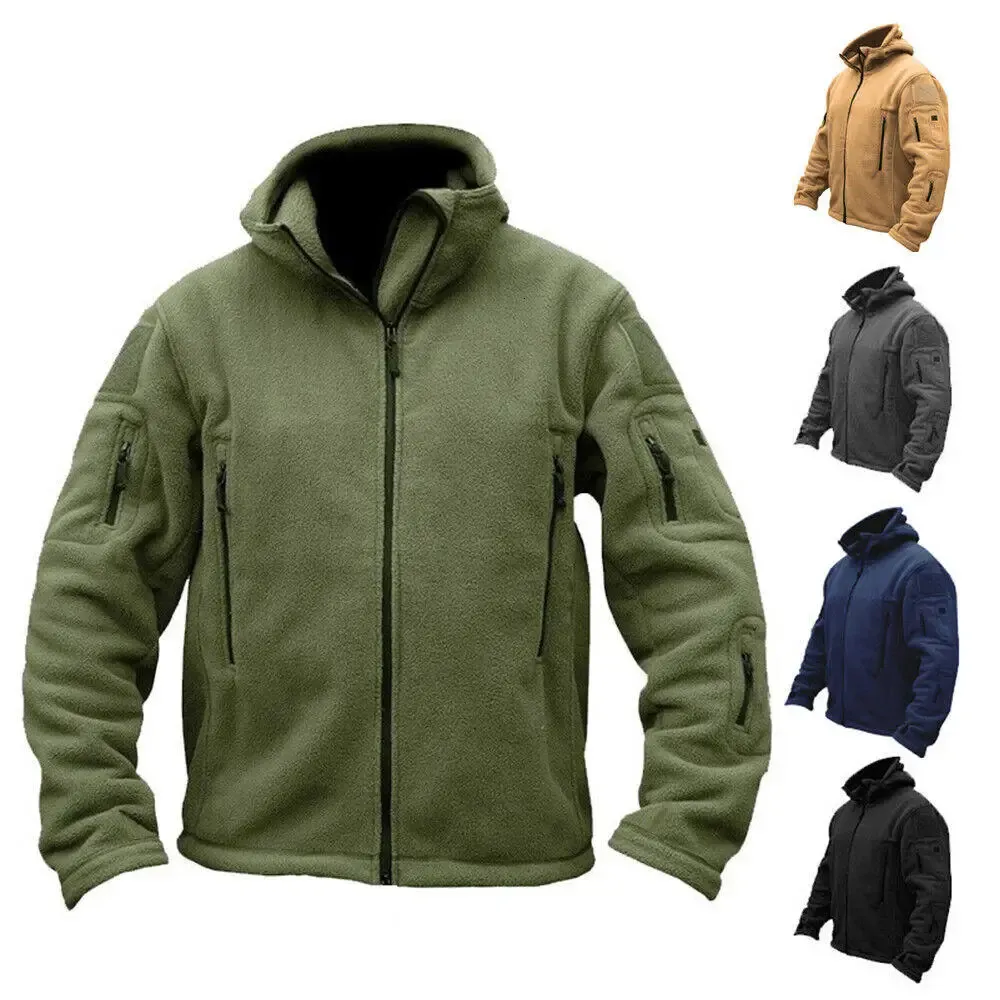 Mens Hoodies Sweatshirts Fashion Tactical Recon Fleece Jacket Full Zip Army Men Combat Warm Casual Hoody Outerwear Coat 231101