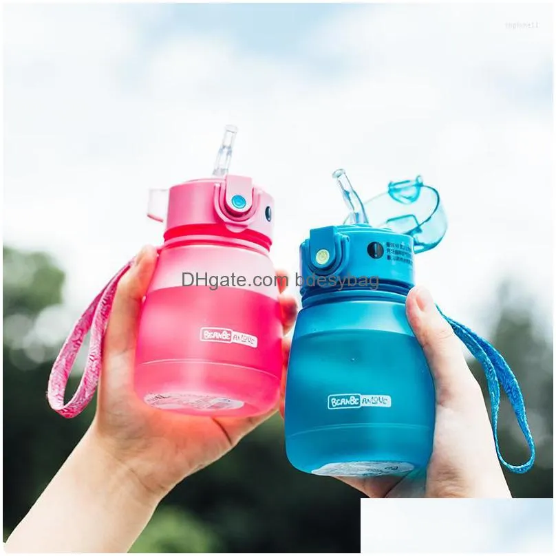 Water Bottles Water Bottles Kids Sippy Cup Creative Cartoon Baby Feeding Cups With Sts Leakproof Outdoor Portable Childrens Drop Deliv Dhigm