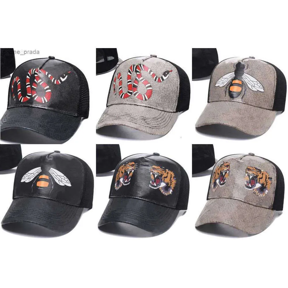 Monterade hattar Baseball Caps Casquette Sun Hat Classic Snake Tiger Bee Cat Canvas med för män kvinnor Goodyy