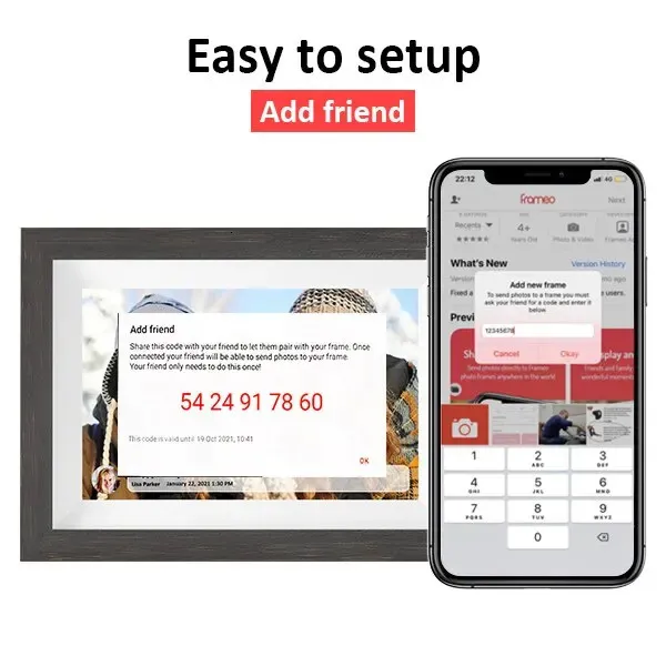 Frameo Smart Amazon Digital Photo Frame With 32GB Memory, 10.1 Inch IPS HD 1080P Electronic