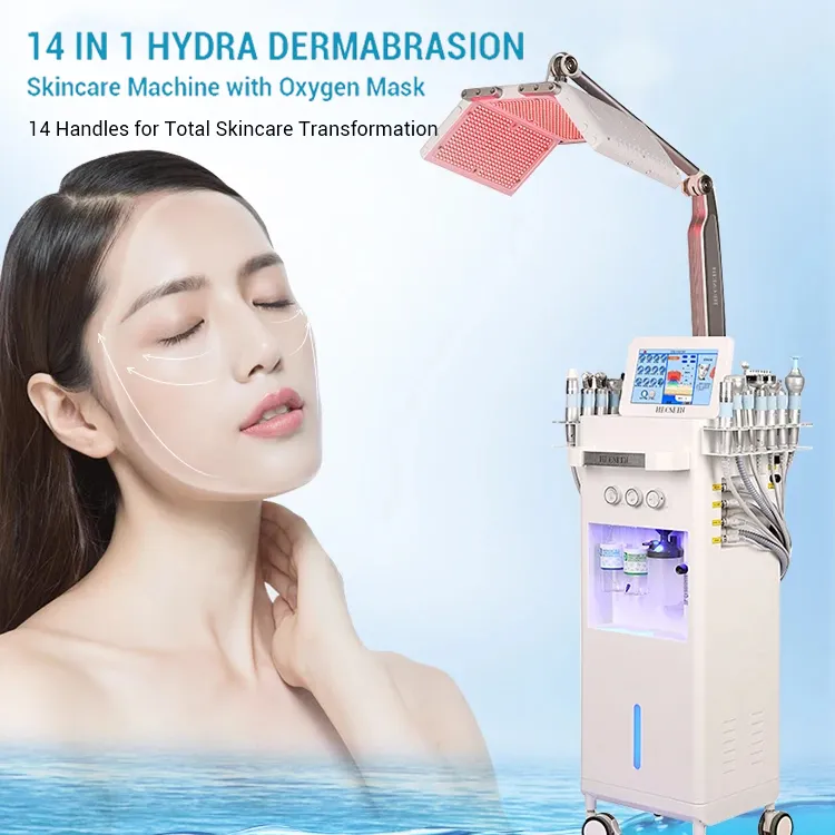 2024 Multifunctionele Bubble Synthesizer Huid Hydraterende Diepe Reiniging Porie Krimpen Gezicht Verstevigende Rimpel Acne Verwijderen Plasma Ultrasound RF Bio Photon 14 in 1 Center