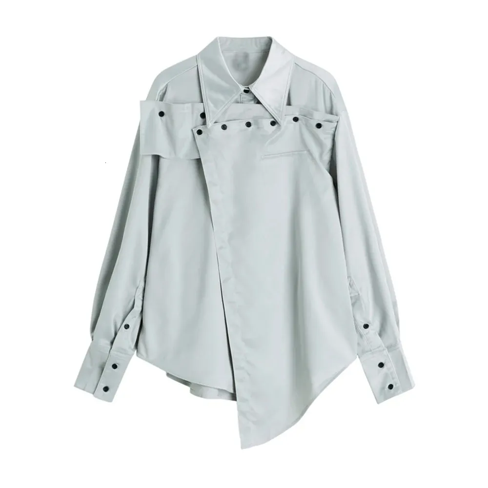 Koszule damskie Superaen Design Office Lady Turn Down Full Solid Cotton Shirts Women Tops 231101