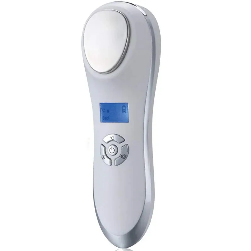 Ansiktsvårdsanordningar Sonic vibrationsmassager varm kylande hudanordning bärbar handhållen skönhetsmassage för att fastställa 231102
