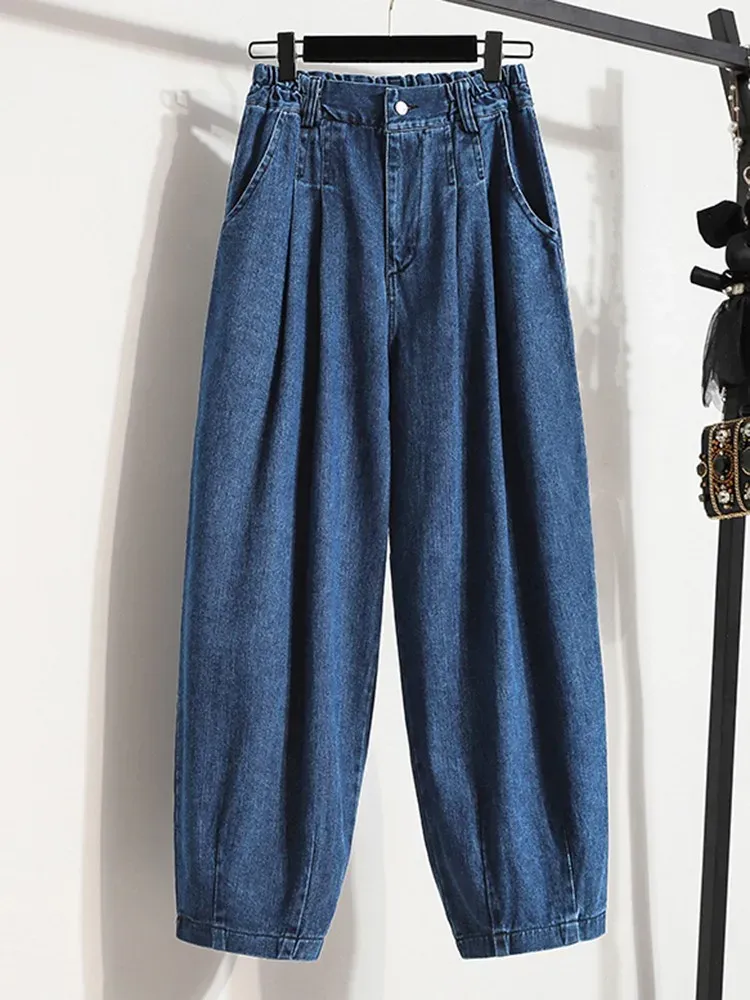 Donne Casual Jeans Nuovo Arrivo 2023 Stile Coreano Streetwear Del Tutto-fiammifero Allentato A Vita Alta Femminile Pantaloni Alla Caviglia In Denim B2051