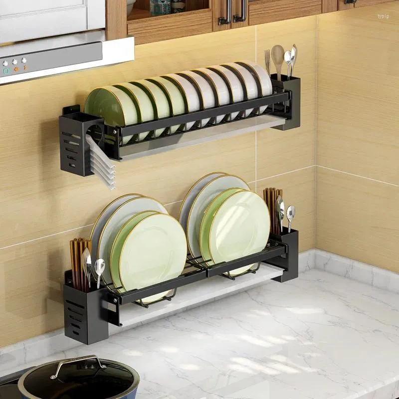 Rangement cuisine mural en acier inoxydable drain darying rack rack bol assiette avec plate