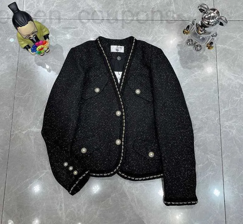 Women's Jackets designer Autumn New Cha Nanyou Age Reducing Versatile Style Celebrity Little Fragrance Weaving Bonded Chain Woolen Coat T0LN