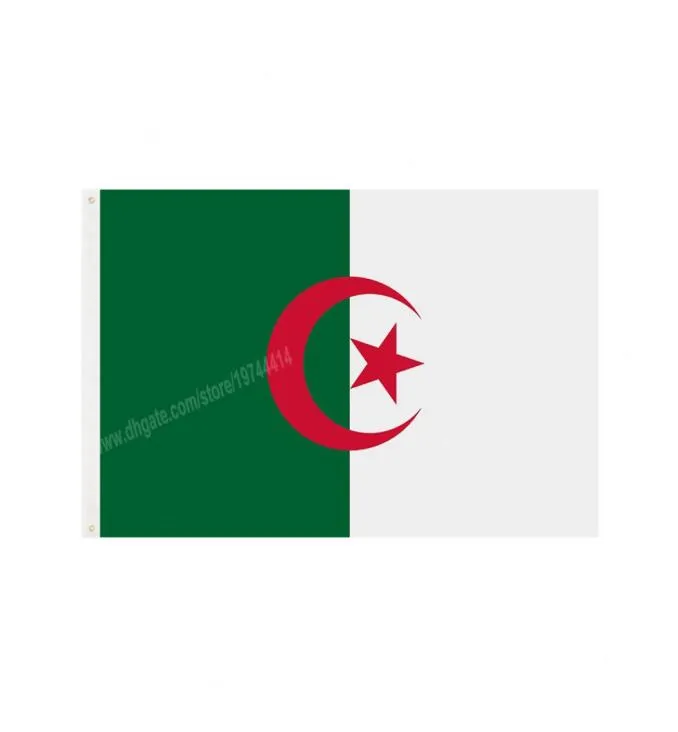 Algerien-Flaggen, nationales Polyester-Banner, 90 x 150 cm, 3,5 Fuß, Flagge für den weltweiten Außenbereich, kann individuell angepasst werden1037920
