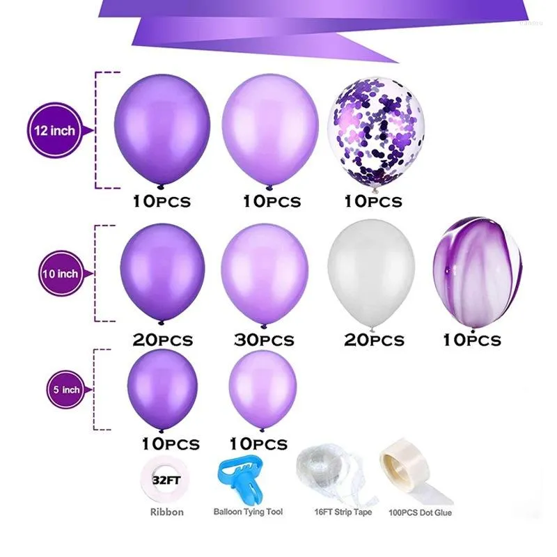 Kit guirlande de ballons d'anniversaire violet guirlande d'arche de ballons  ballons joyeux anniversaire argentés et décorations de gâteau pourpre femme  fille décorations de fête d'anniversaire 