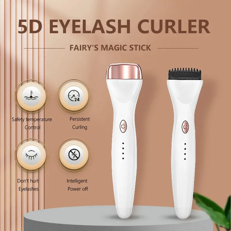 Eyelash Curler 5D Portable Style Heat Curling Electric Eyelash Curler Electric uppvärmda ögonfransar Eyelash ympning långvarig makeupverktyg 231102