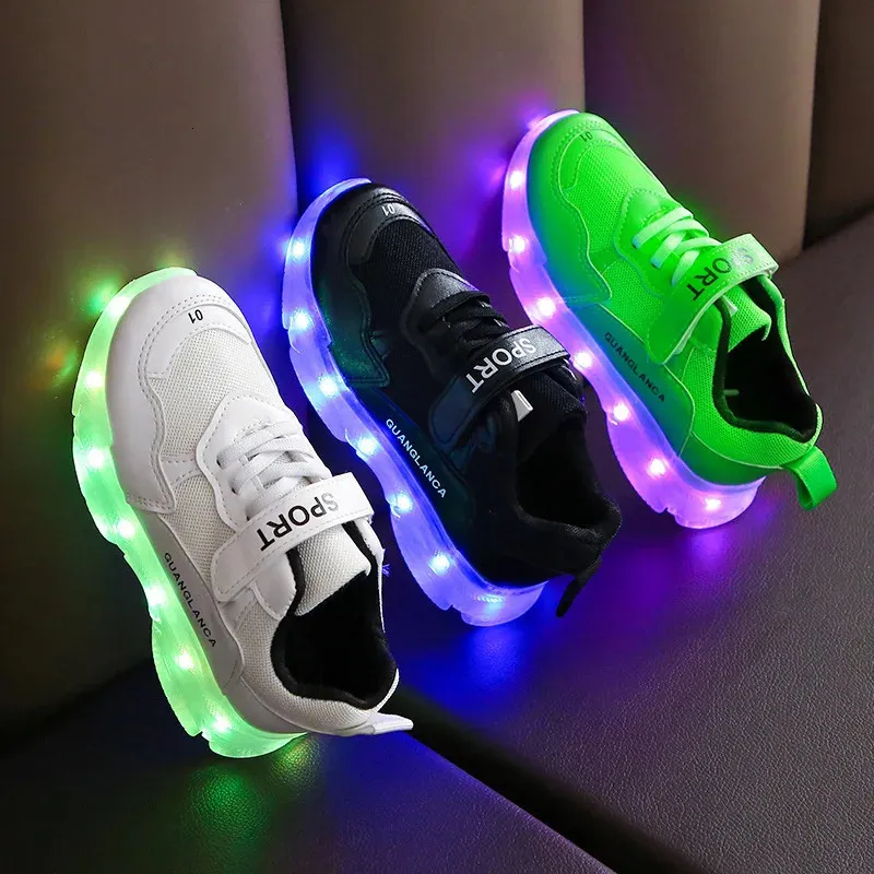 Scarpe da ginnastica Scarpe luminose a LED per bambini Scarpa di ricarica USB con luce Scarpe luminose per bambini Scarpe sportive per ragazzi e ragazze scarpe per bambini 231102