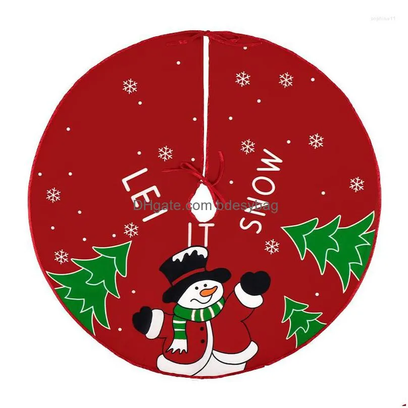 Christmas Decorations Christmas Decorations Tree Skirt Cartoon Santa Claus Snowman Elk Xmas Noel Natal 2023 Merry Decor Happy Year 202 Dhhzv