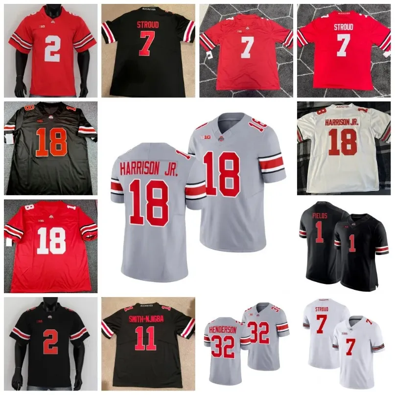 Marvin Ed Harrison Jr. Emeka Egbuka Jerseys Mens Womens Red White Treveyon Kids Henderson Kyle McCord Ohio Football State Buckeyes Jerseys