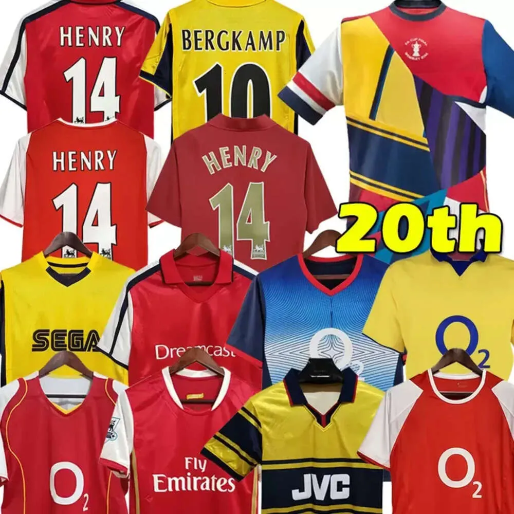 Qqq8 1997 1999 Henry Retro Voetbalshirts 20e Voetbalshirt 2000 01 02 03 04 05 06 07 Bergkamp Pires Reyes V.persie Adams Heren Uniformen