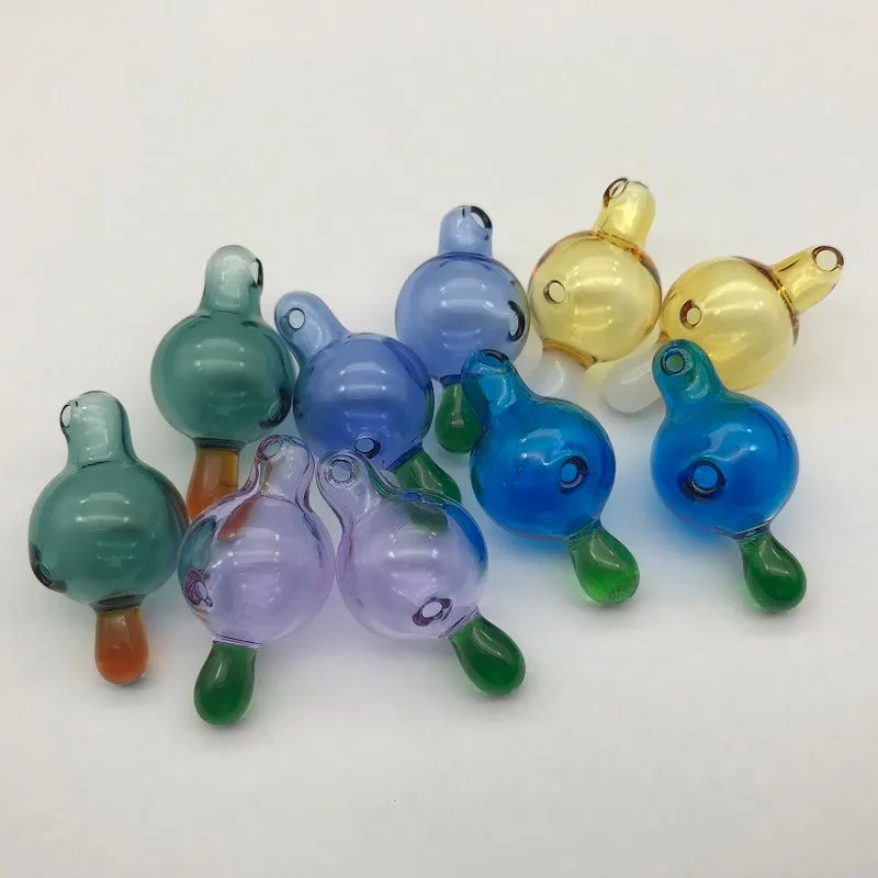 Nouveau style fumer coloré Pyrex verre épais à la main bulle Carb Cap chapeau ongles Dabber Bongs bol plates-formes pétrolières filtre à eau filtre trou d'air bol ZZ