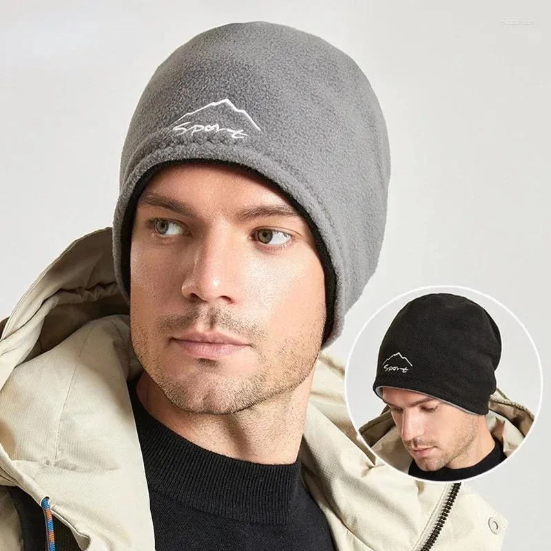 Bérets Double face hiver chaud cache-oreille pour hommes Ski Snowboard cyclisme respectueux de la peau randonnée polaire course coupe-vent chapeau