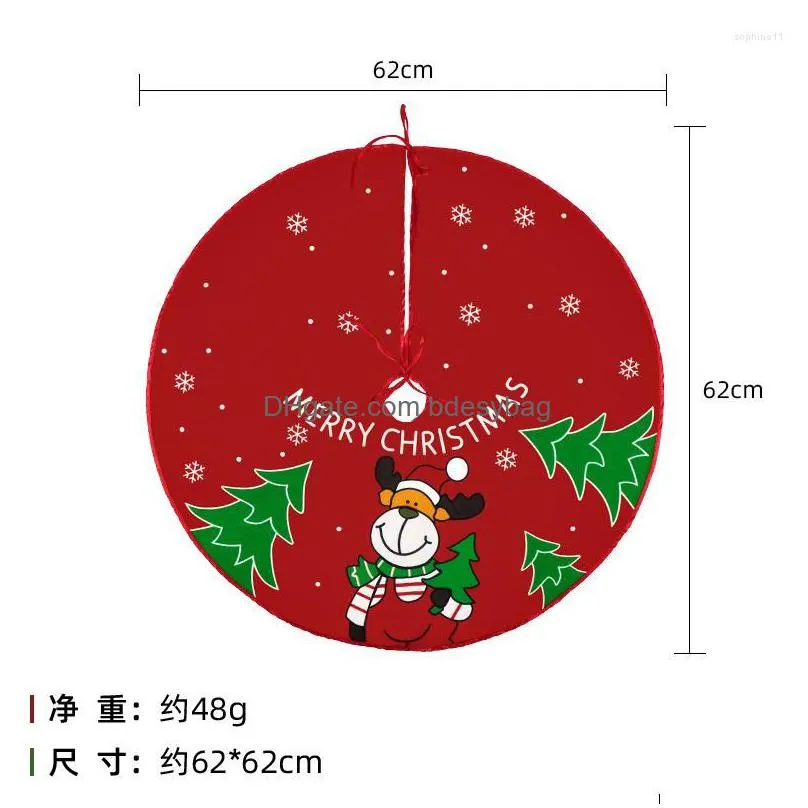 Christmas Decorations Christmas Decorations Tree Skirt Cartoon Santa Claus Snowman Elk Xmas Noel Natal 2023 Merry Decor Happy Year 202 Dhhzv