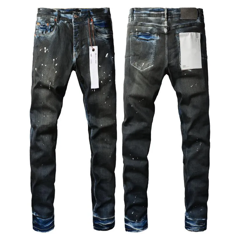 Designer Jeans Mens denim Print Pants Fashion Holes Trouser US Size 28-40 Hip Hop Estressed Zipper Byxor för Male 2023