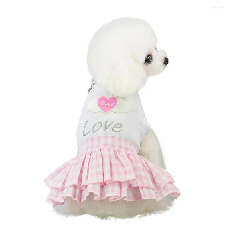 Vêtements pour chiens vêtements pour une robe hors robe pour animaux de compagnie printemps été amour coeur jupe imprimée chiens concepteur grand